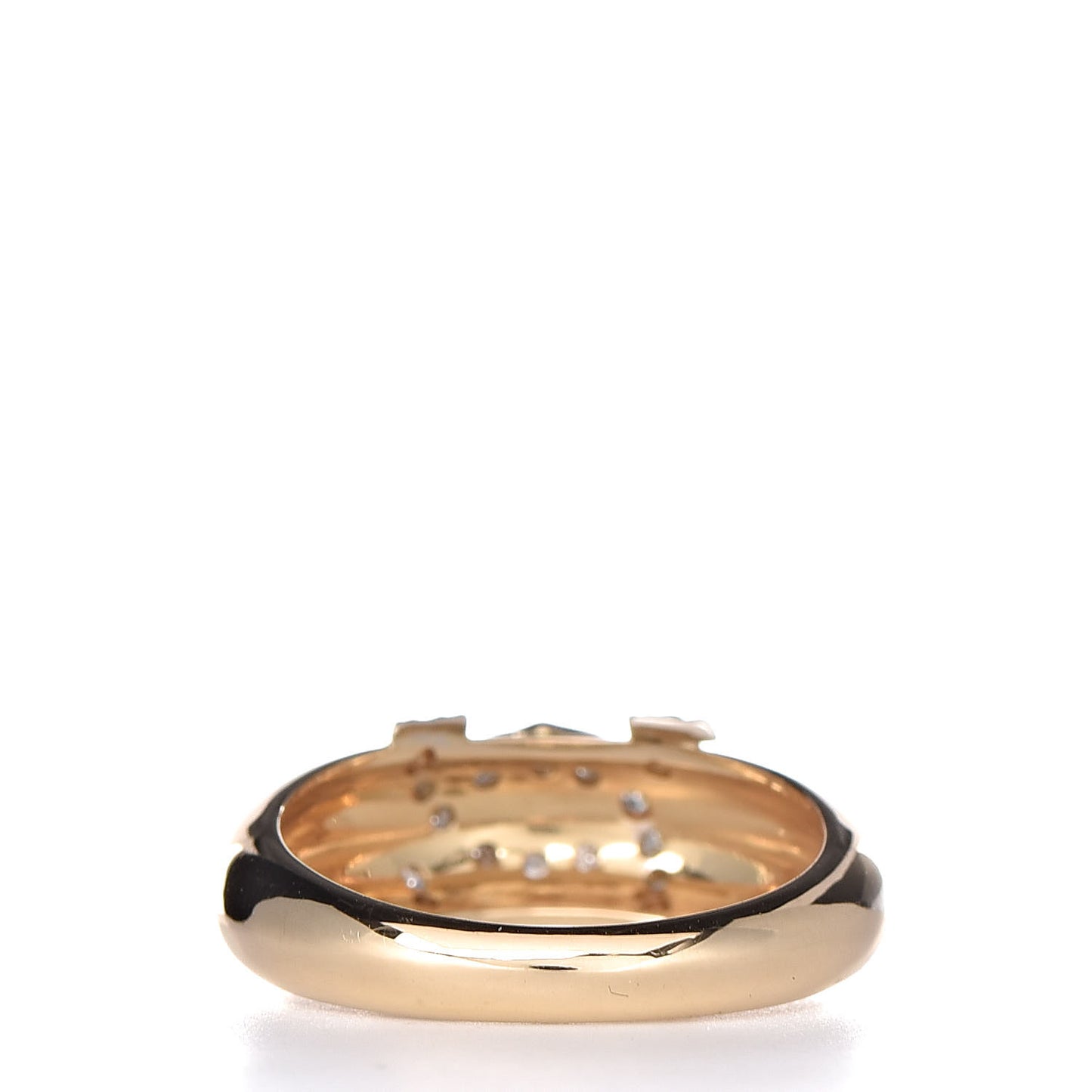 18K Yellow Gold Diamond Logo Double C Ring 50 5.25