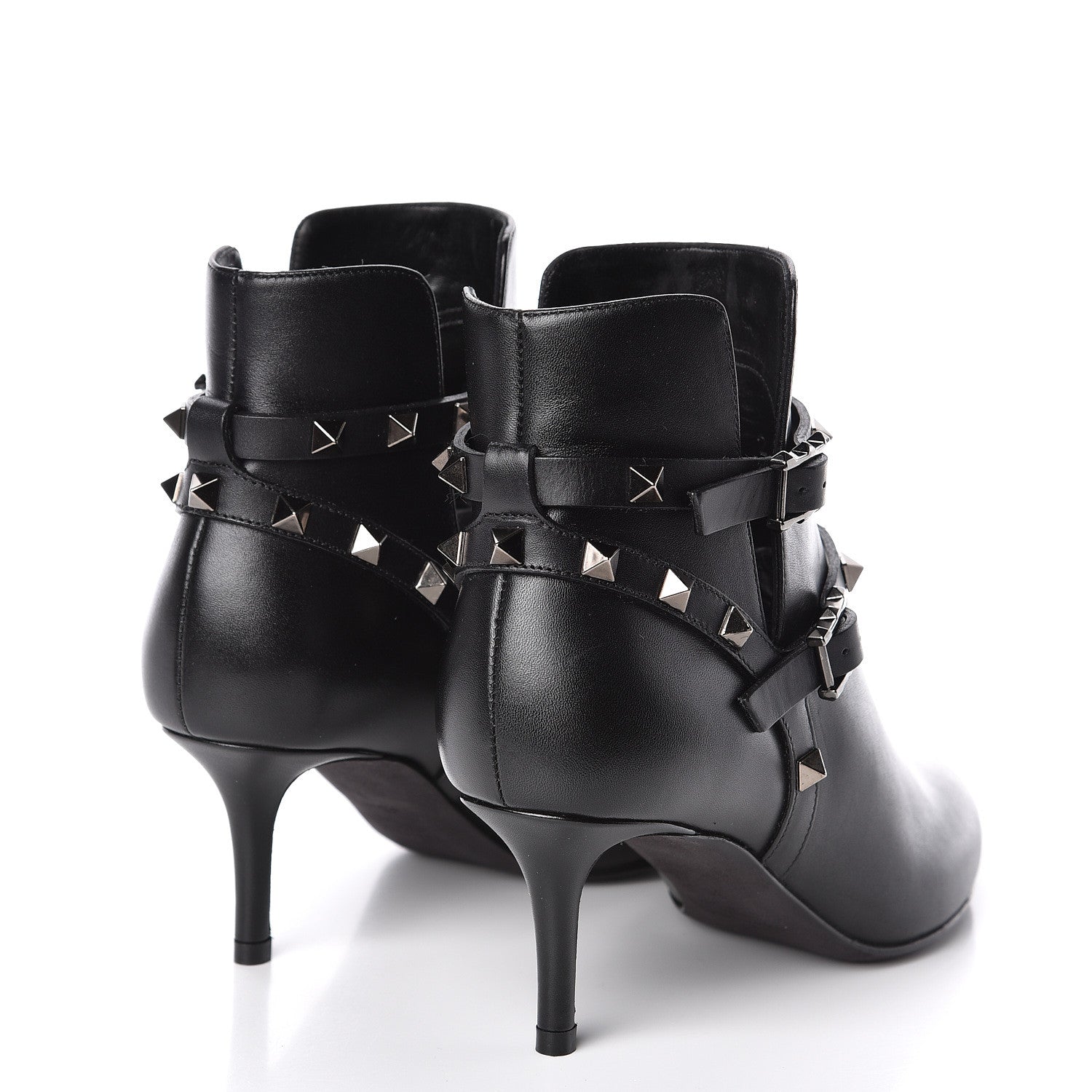 Valentino Garavani Calfskin Rockstud Double Buckle 65mm Ankle Boots 35 Black 4 of 8