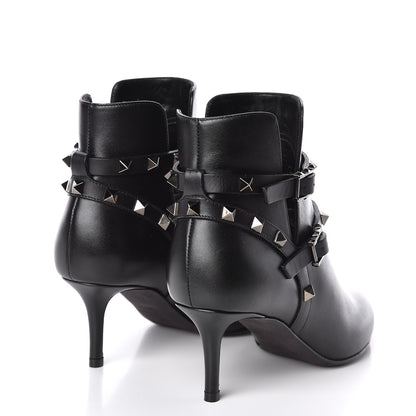 Valentino Garavani Calfskin Rockstud Double Buckle 65mm Ankle Boots 35 Black 4 of 8