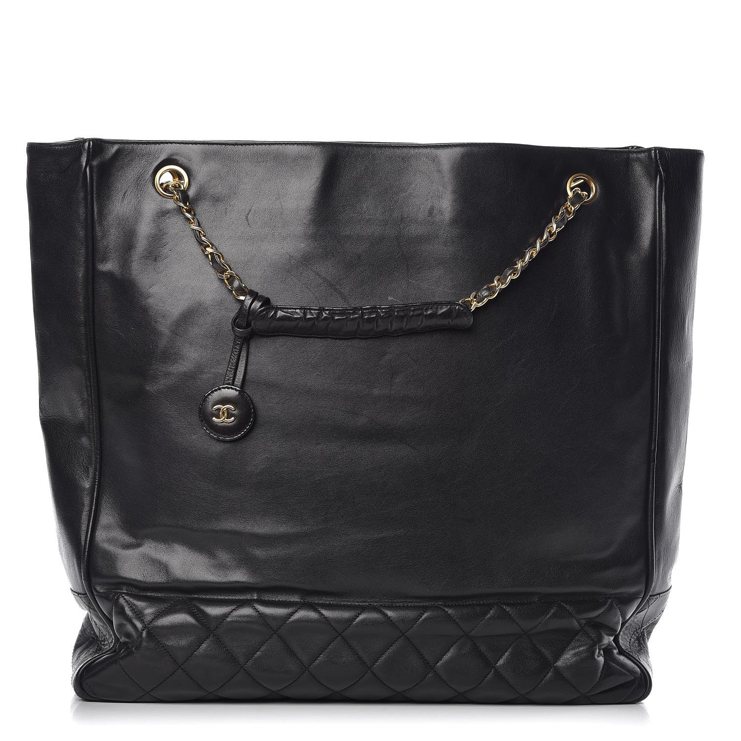 Lambskin Shopping Tote Black