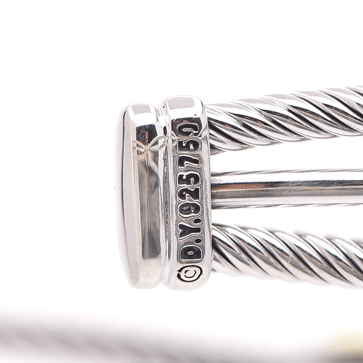David Yurman Sterling Silver 18K Yellow Gold 7mm Crossover X Bracelet 4 of 8