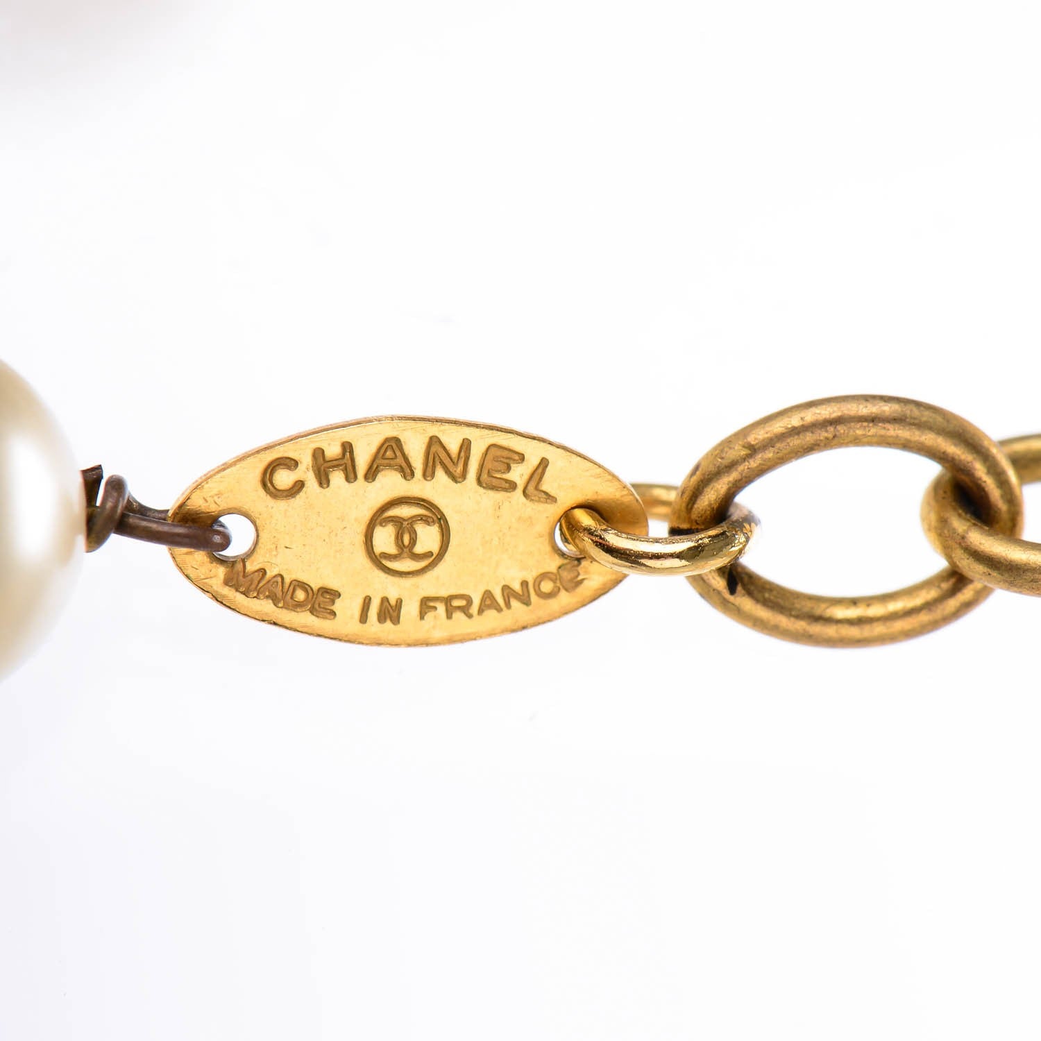 Chanel Pearl Short Necklace Gold 4 of 4