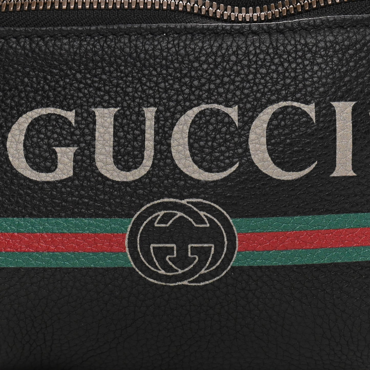 Grained Calfskin Small Logo Belt Bag Black