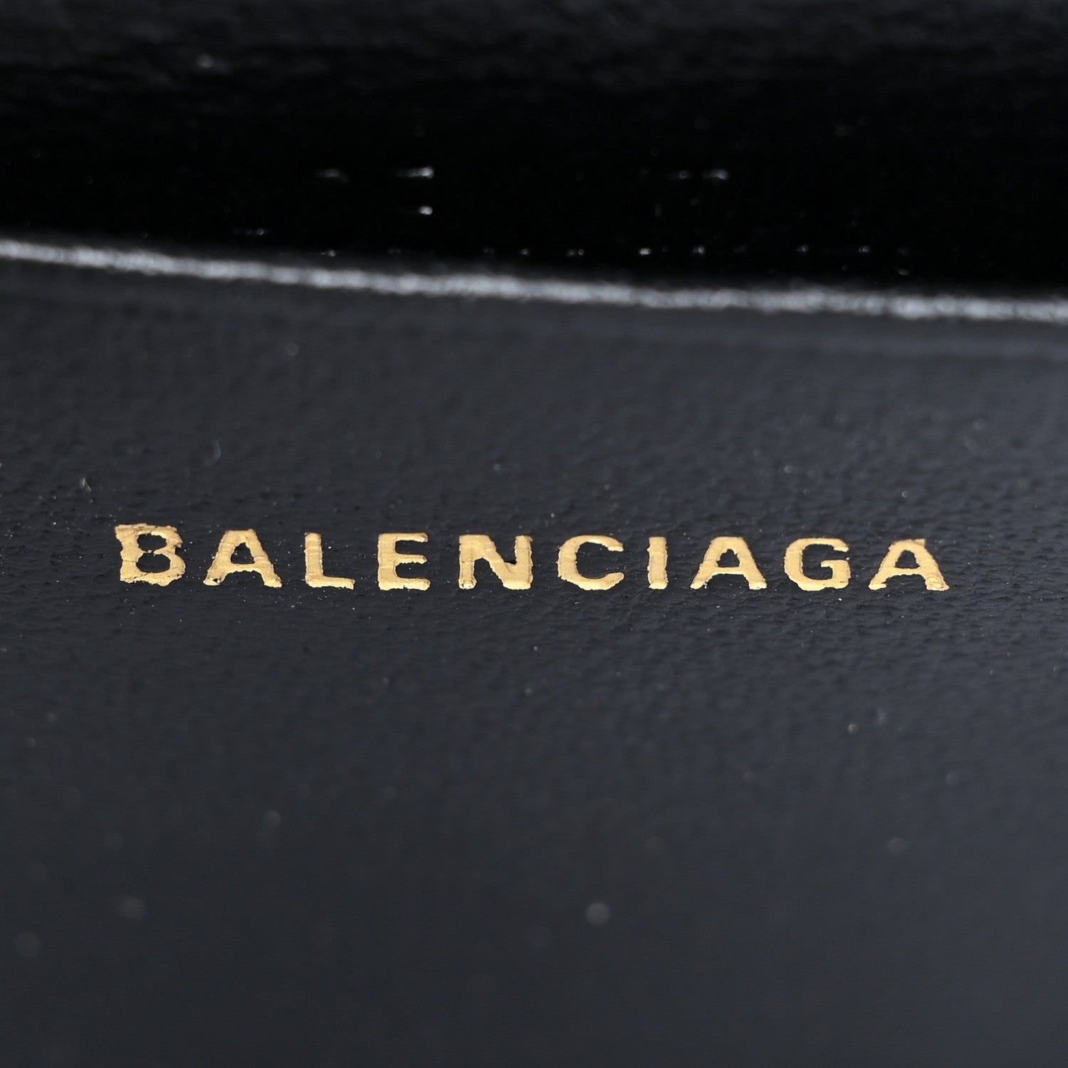 Balenciaga Metallic Calfskin Crocodile Embossed Hourglass Top Handle Bag Mini with Chain Gold 6 of 12