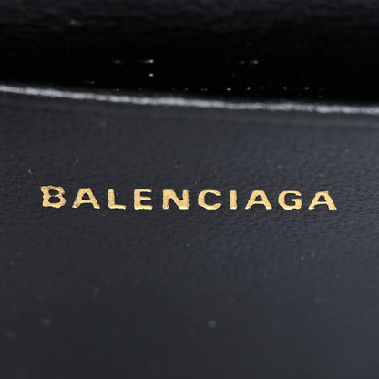 Balenciaga Metallic Calfskin Crocodile Embossed Hourglass Top Handle Bag Mini with Chain Gold 6 of 12