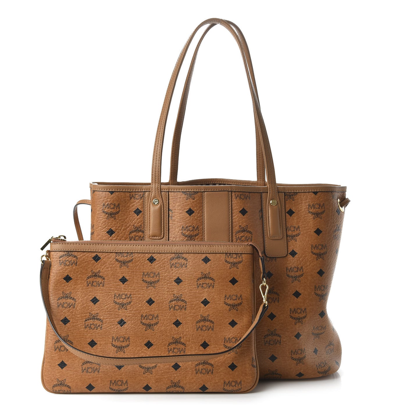 Visetos Medium Liz Reversible Shopper Tote Cognac