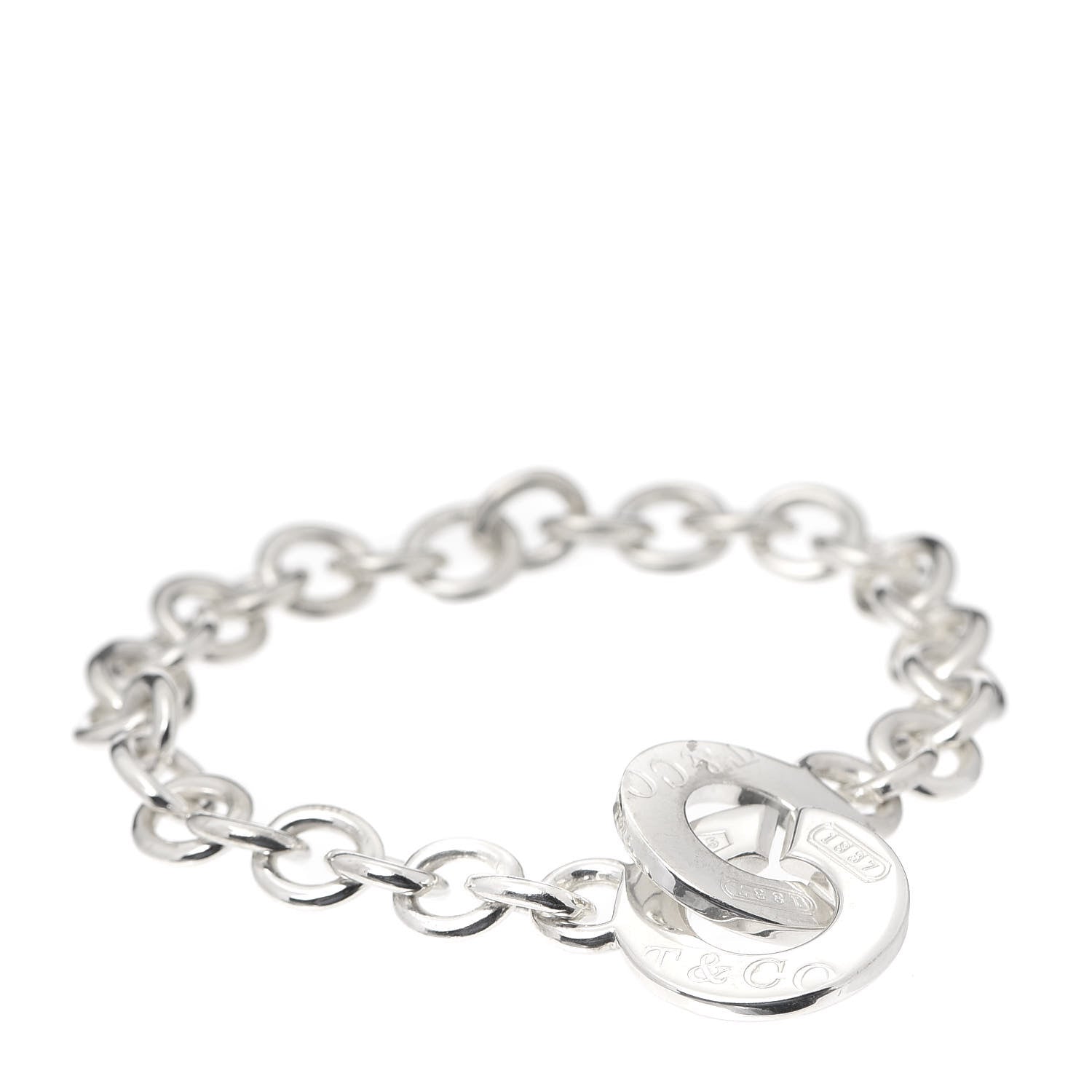 Tiffany Sterling Silver 1837 Circle Clasp Bracelet 1 of 5