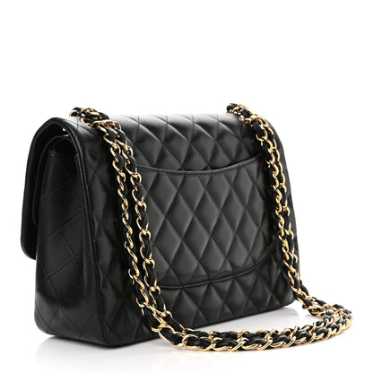 Chanel Lambskin Quilted Jumbo Double Flap Black 2 of 10