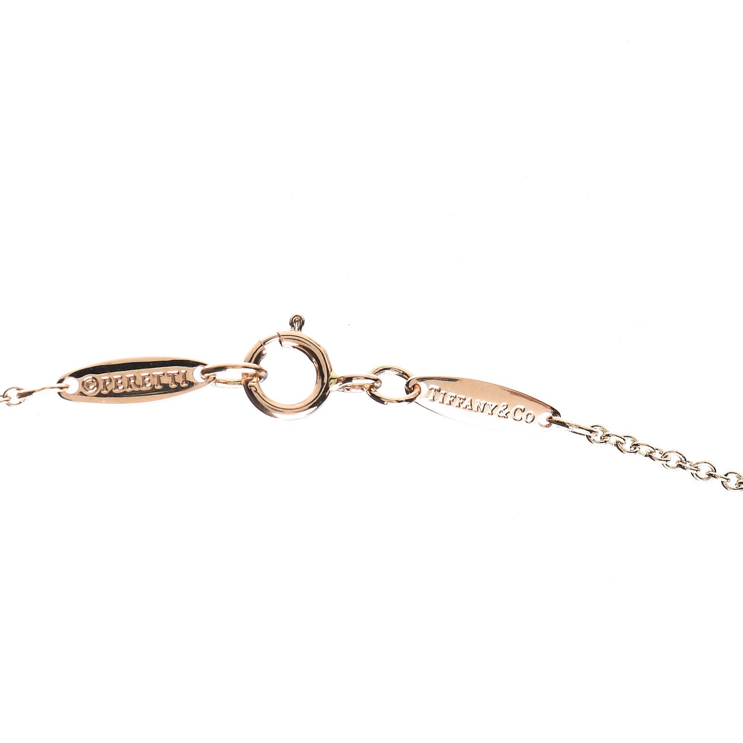 18K Rose Gold Diamond .10ct Elsa Peretti Diamonds by the Yard Pendant Necklace
