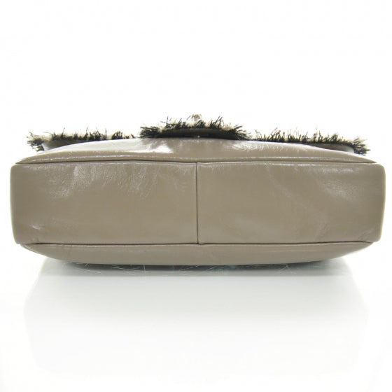 Lambskin Tweedy Flap Taupe