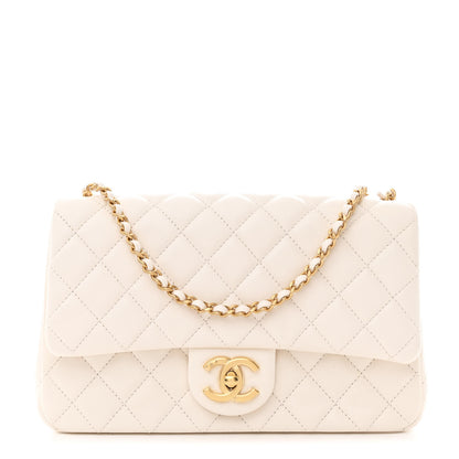 Chanel Shiny Lambskin Quilted Small Single Flap Ecru 1 of 10