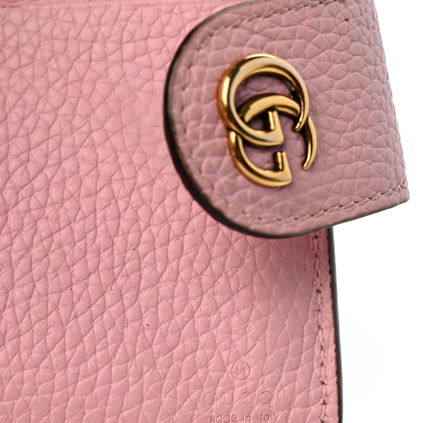 Piuma Calfskin Medium Bamboo Double G Wallet Pink