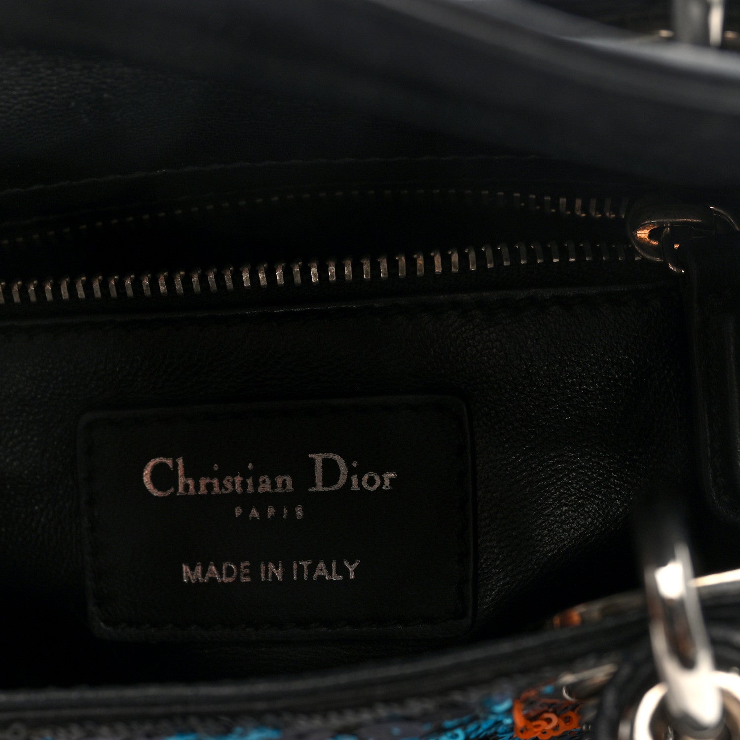 Christian Dior Sequin Lambskin Esprit Tokyo Mini Lady Dior Blue Multicolor 6 of 9