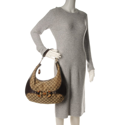 Gucci Monogram Bamboo Horsebit Hobo Dark Brown 2 of 7