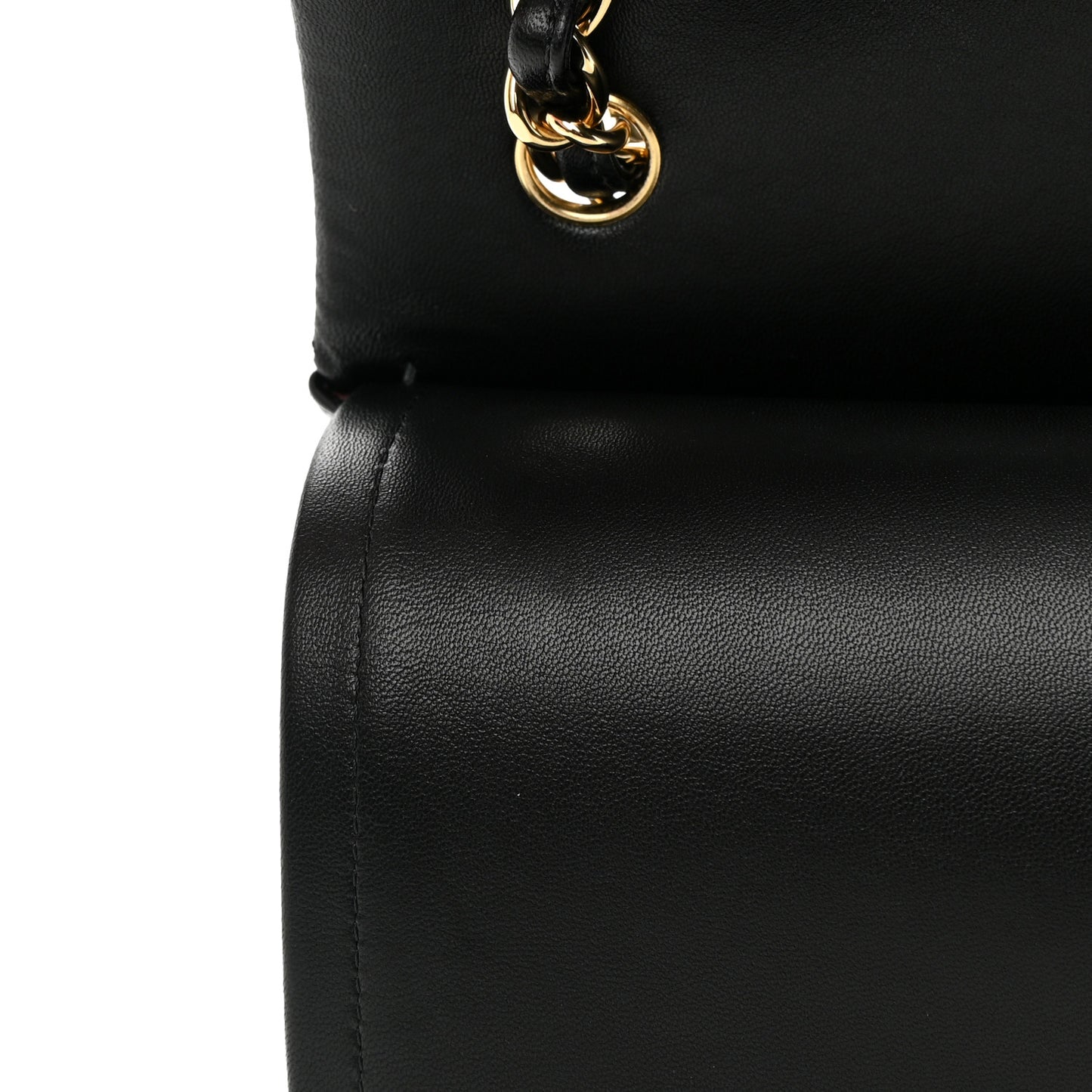 Lambskin Quilted Jumbo Double Flap Black