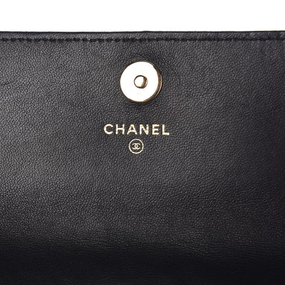 Chanel Lambskin Studded Chain Wallet Black 7 of 9