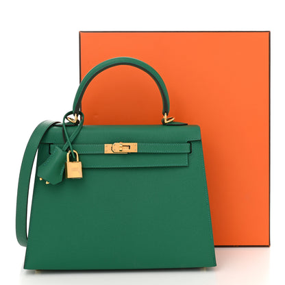Hermes Epsom Kelly Sellier 25 Vert Vertigo 11 of 11