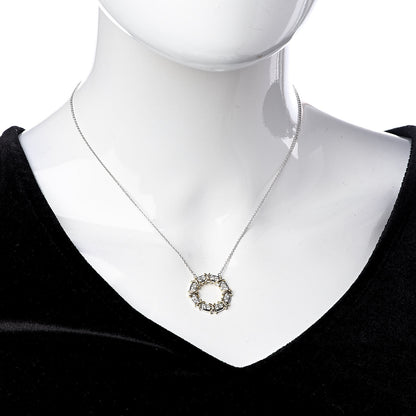 Tiffany 18K Yellow Gold Platinum Diamond Schlumberger Sixteen Stone Circle Pendant Necklace 2 of 5