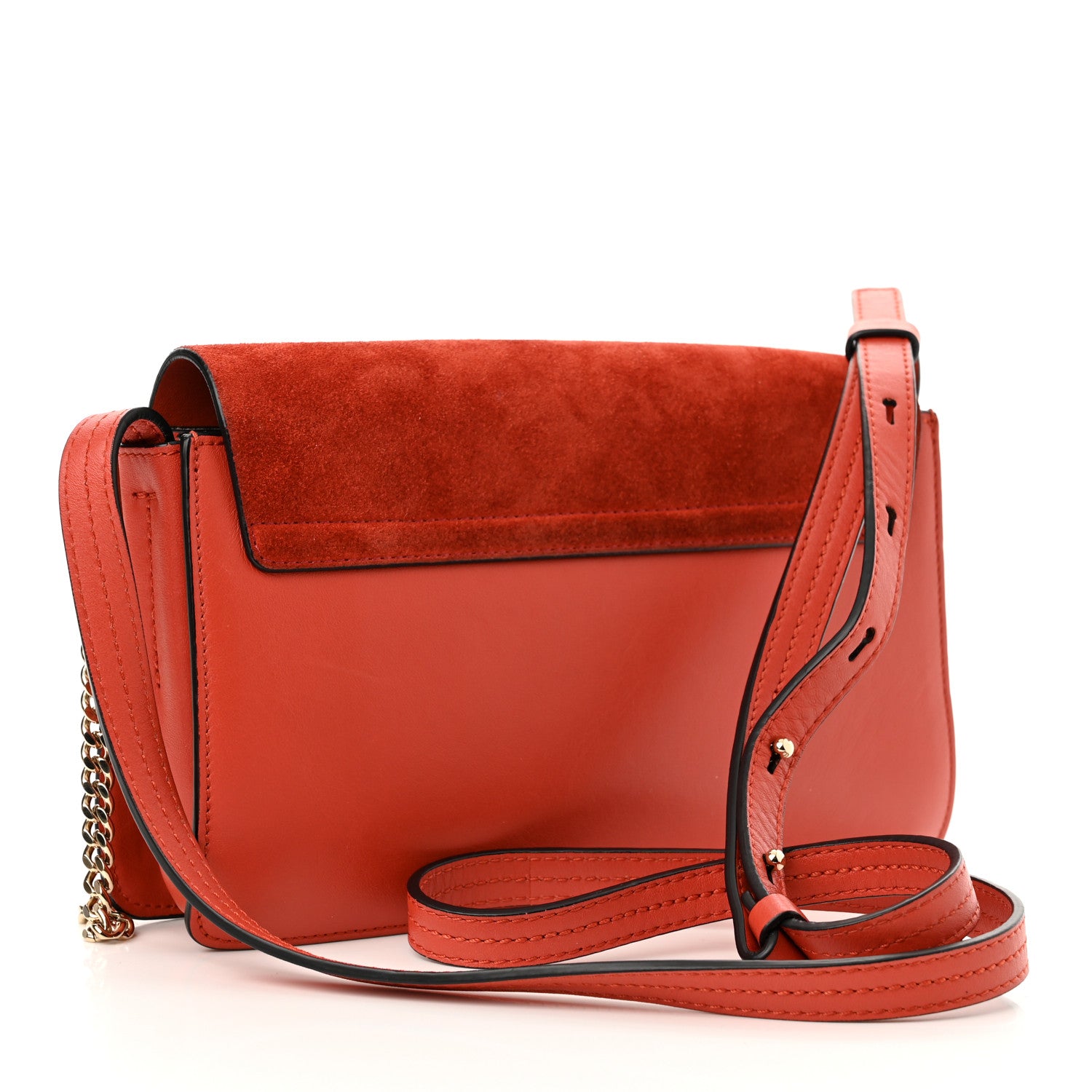 Chloe Suede Calfskin Mini Faye Shoulder Bag Earthy Red 3 of 10