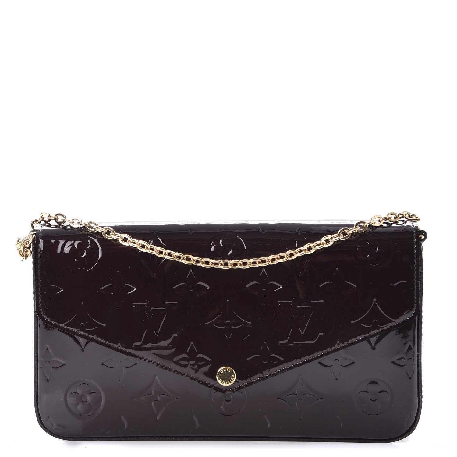 Louis Vuitton Vernis Pochette Felicie Chain Wallet Amarante 1 of 16