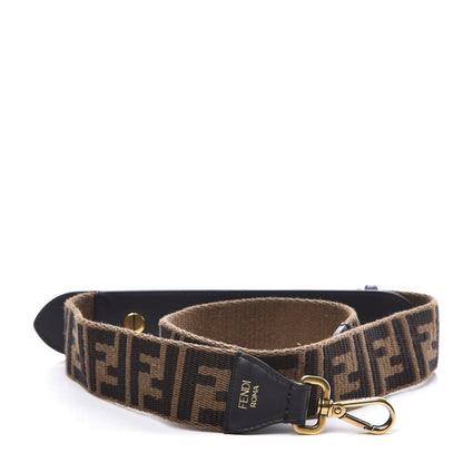 Fendi Ribbon Vitello Century FF 1974 Flat Studded Strap You Fango Marrone Ebano 1 of 5
