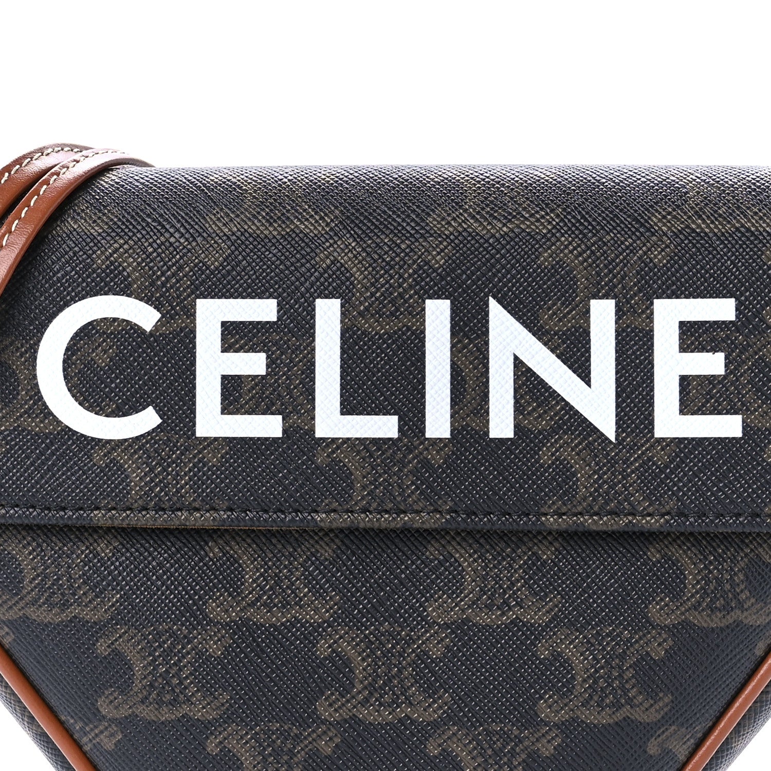 Celine Triomphe Canvas Triangle Crossbody Bag Tan 8 of 9