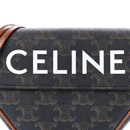 Celine Triomphe Canvas Triangle Crossbody Bag Tan 8 of 9