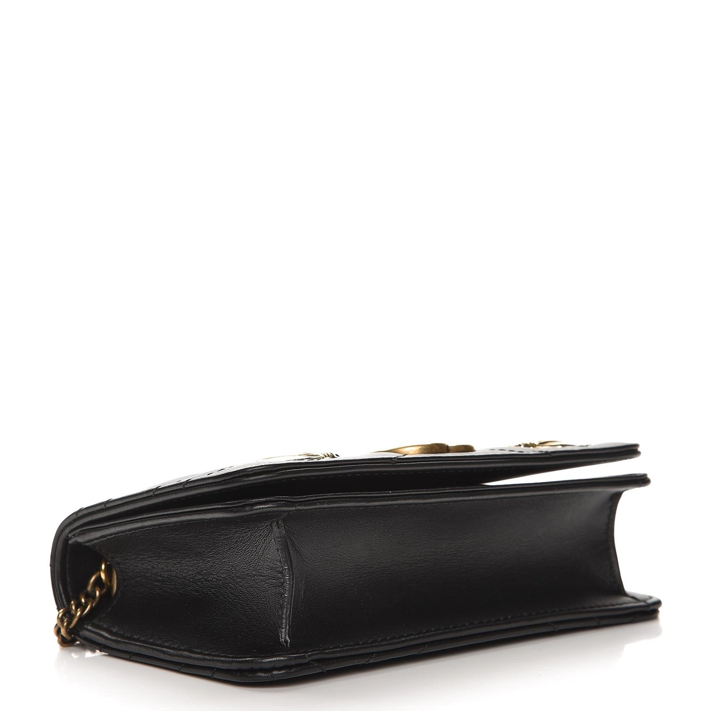 Calfskin Matelasse Animal Studs GG Marmont Mini Bag Black