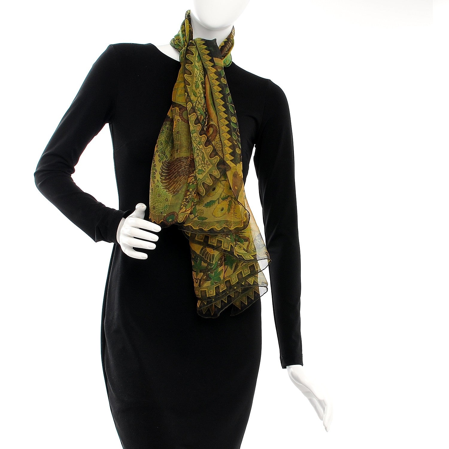 Hermes Mousseline Silk Axis Mundi Shawl 140 2 of 9