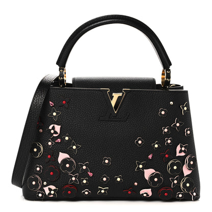 Louis Vuitton Taurillon Blooming Capucines PM Black 1 of 9