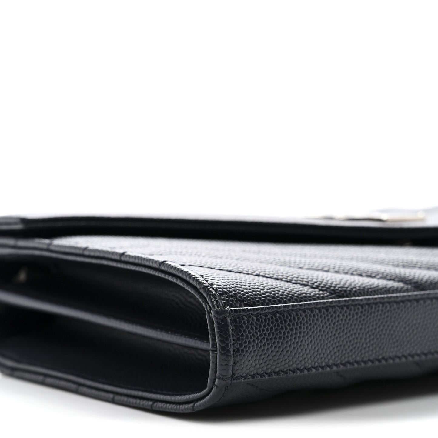 Grain De Poudre Matelasse Chevron Monogram Chain Wallet Deep Marine