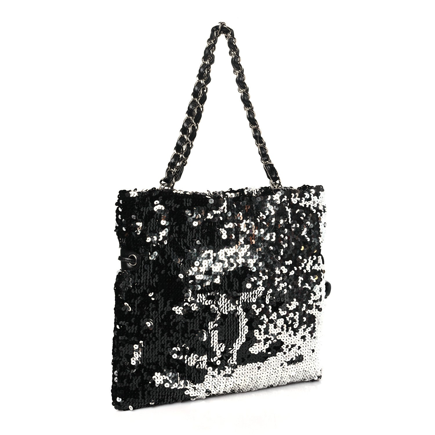 Chanel Sequin Summer Night Medium Drawstring Tote Black 3 of 10