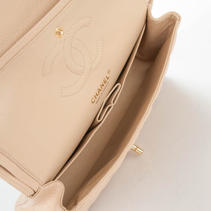 Chanel Caviar Quilted Medium Double Flap Beige Clair 6 of 7