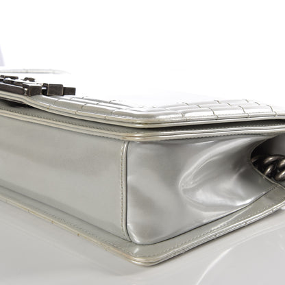Chanel Iridescent Glazed Calfskin Medium Boy Flap Silver 6 of 14