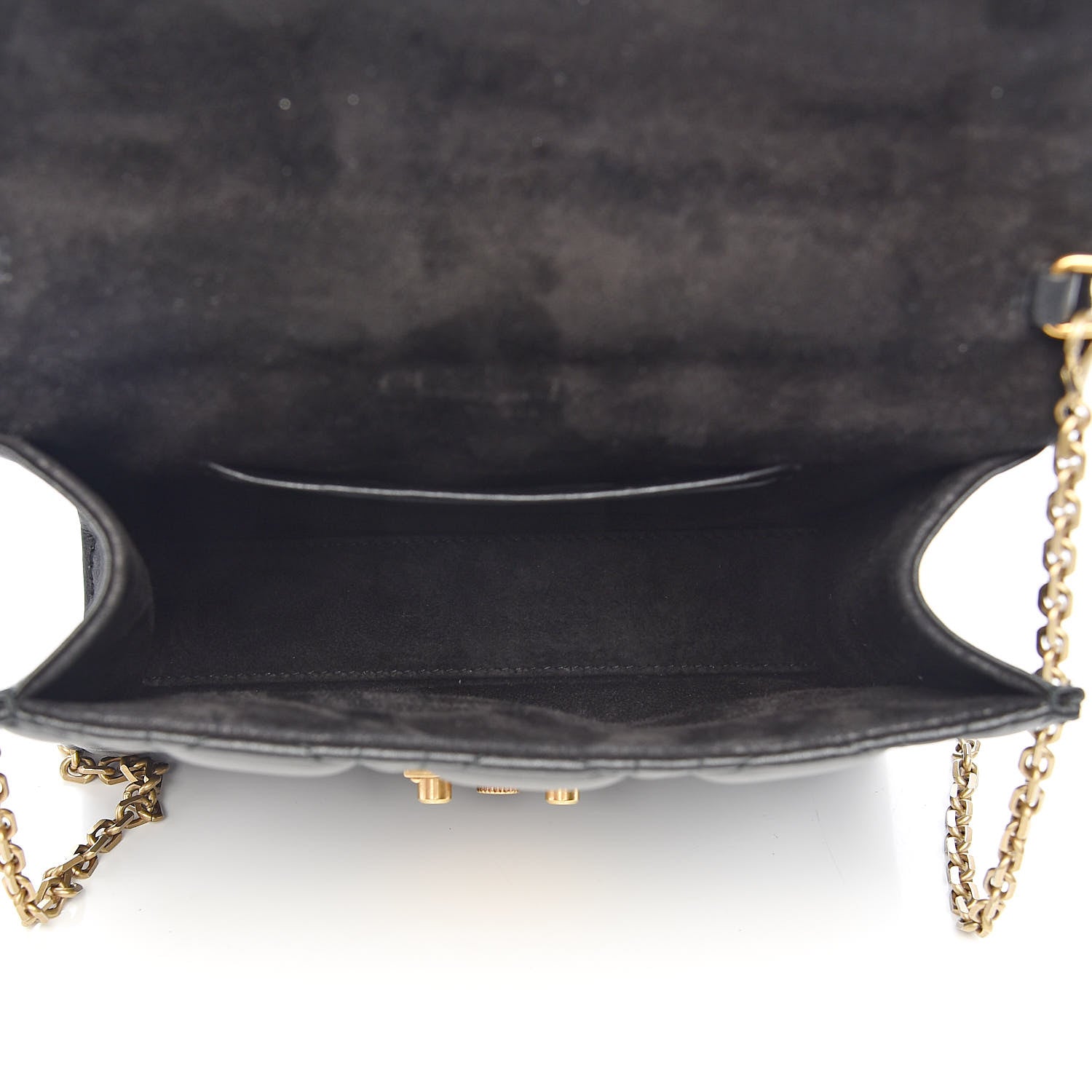 Christian Dior Lambskin Cannage Dioraddict Wallet on Chain Bag Black 5 of 9