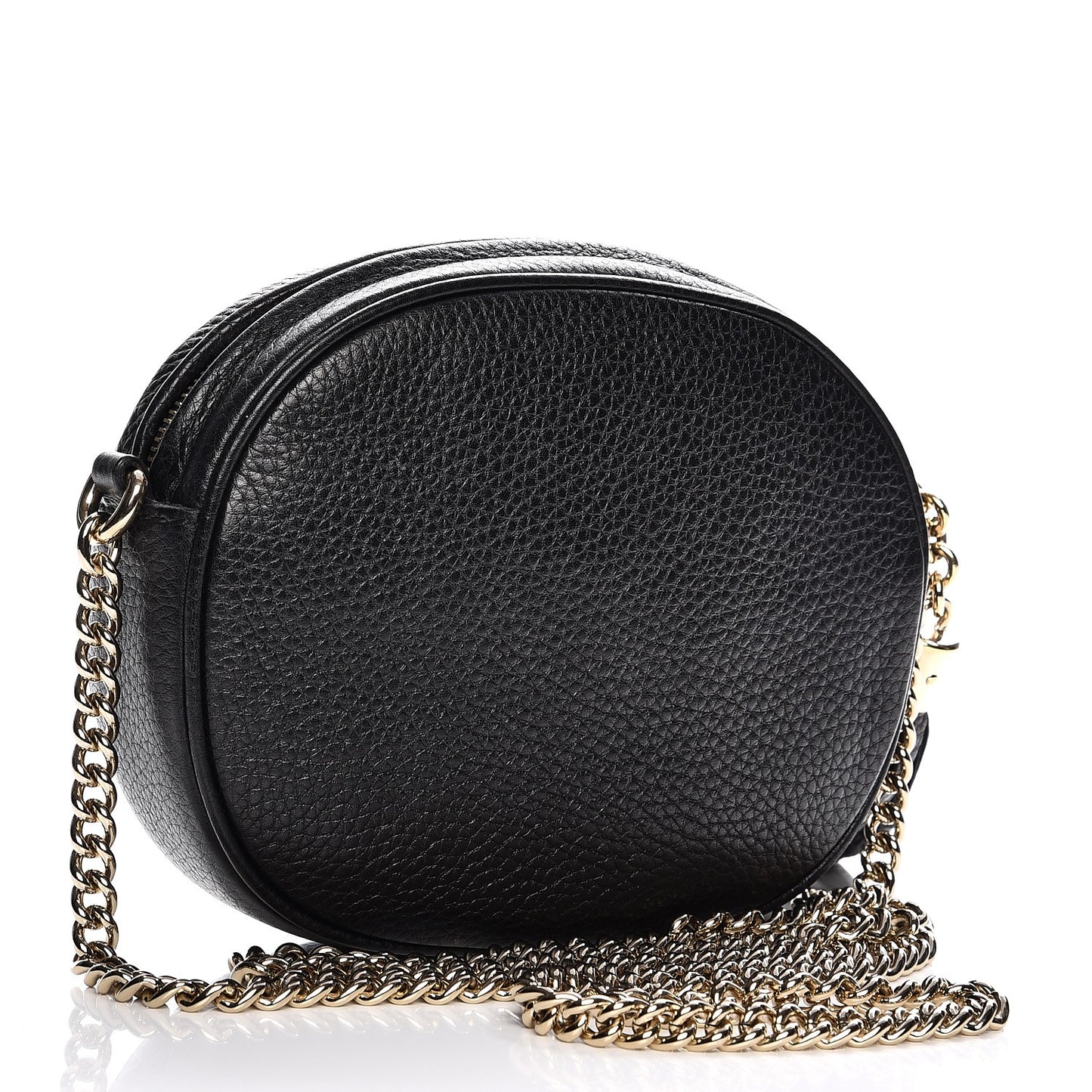 Pebbled Calfskin Mini Soho Chain Bag Black