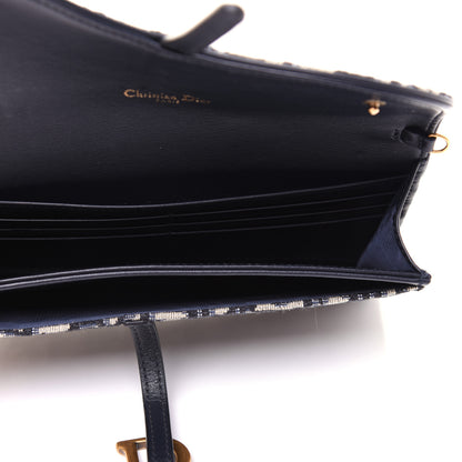 Christian Dior Oblique Saddle Chain Long Wallet Blue 7 of 15