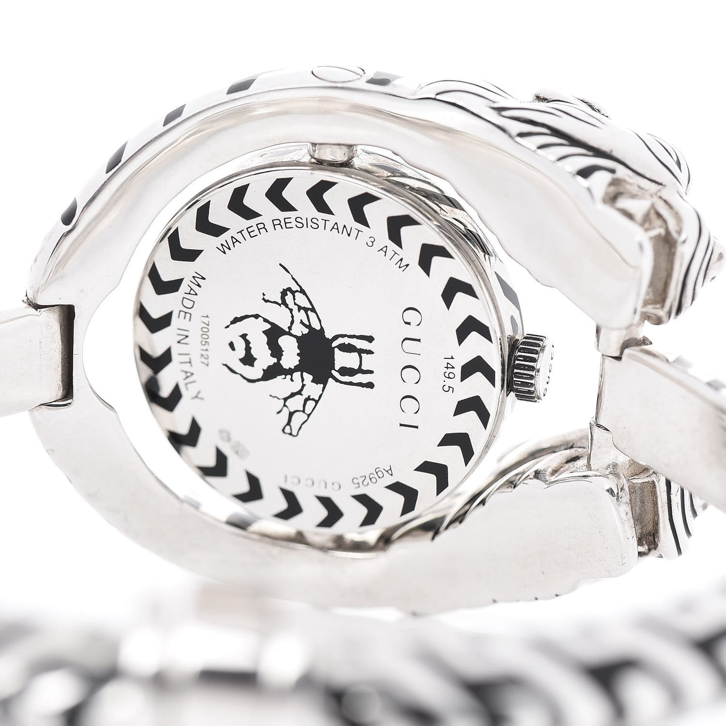 Sterling Silver Black Mother of Pearl 23mm Dionysus Quartz Watch