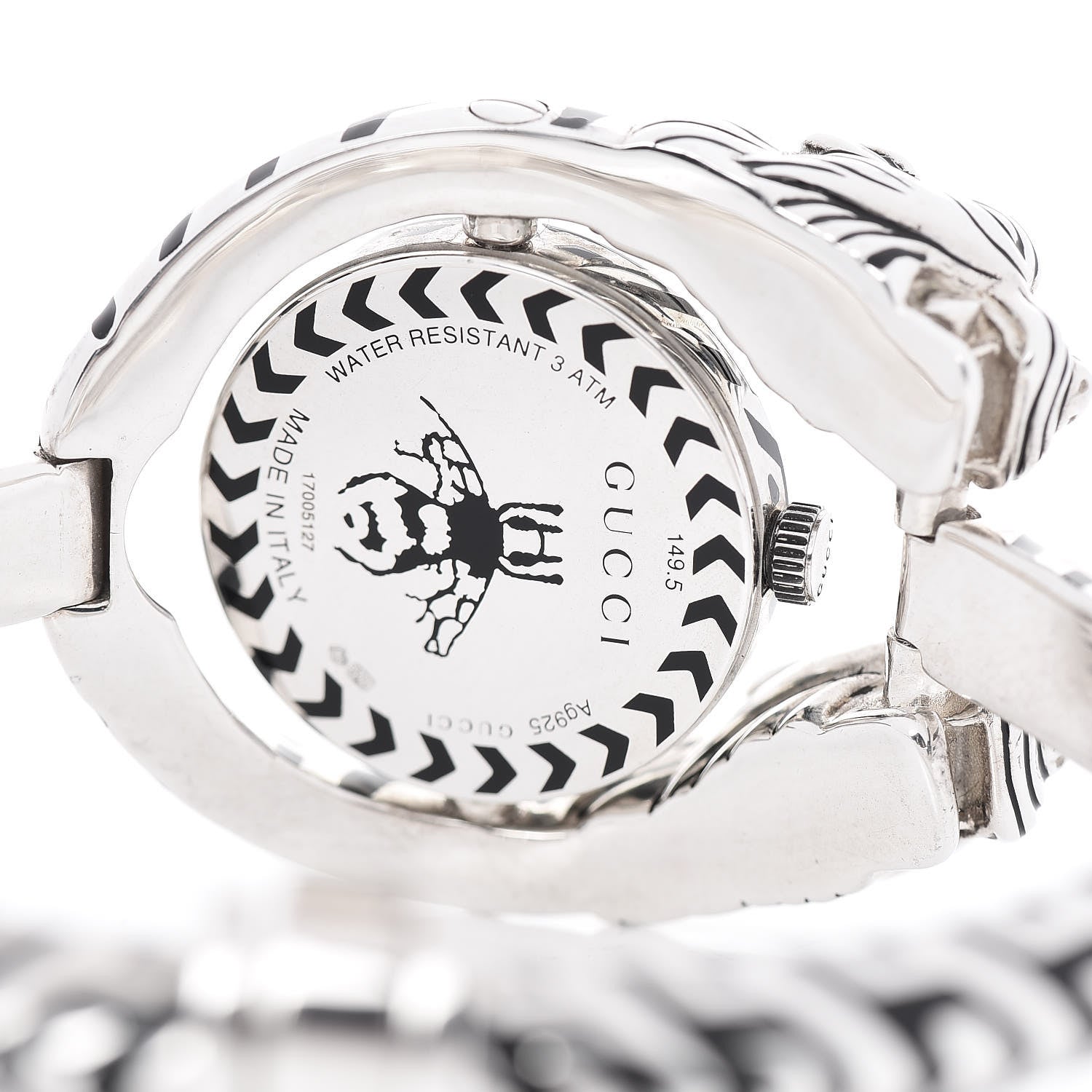 Gucci Sterling Silver Black Mother of Pearl 23mm Dionysus Quartz Watch 5 of 5