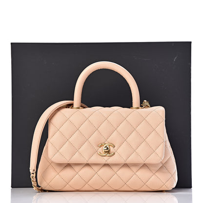 Chanel Caviar Quilted Mini Coco Handle Flap Beige 11 of 11