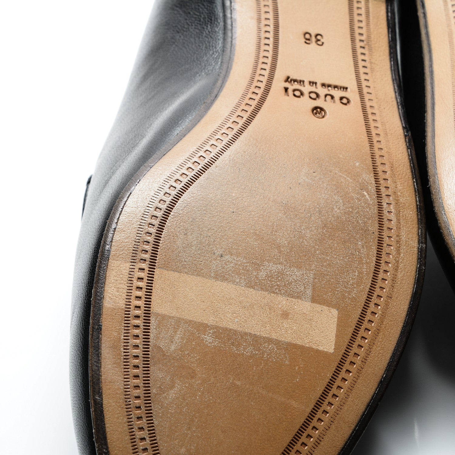 Gucci Lambskin Womens Brixton Horsebit Loafers 36 Black 7 of 10