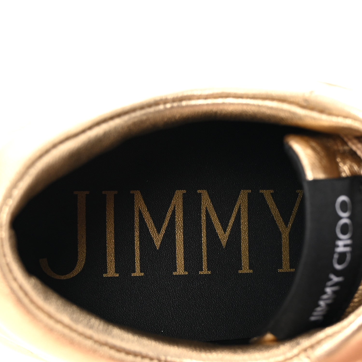Jimmy Choo Metallic Calfskin Hawaii/F Ier Sneakers 37.5 Gold 8 of 10