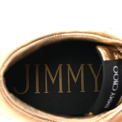 Jimmy Choo Metallic Calfskin Hawaii/F Ier Sneakers 37.5 Gold 8 of 10