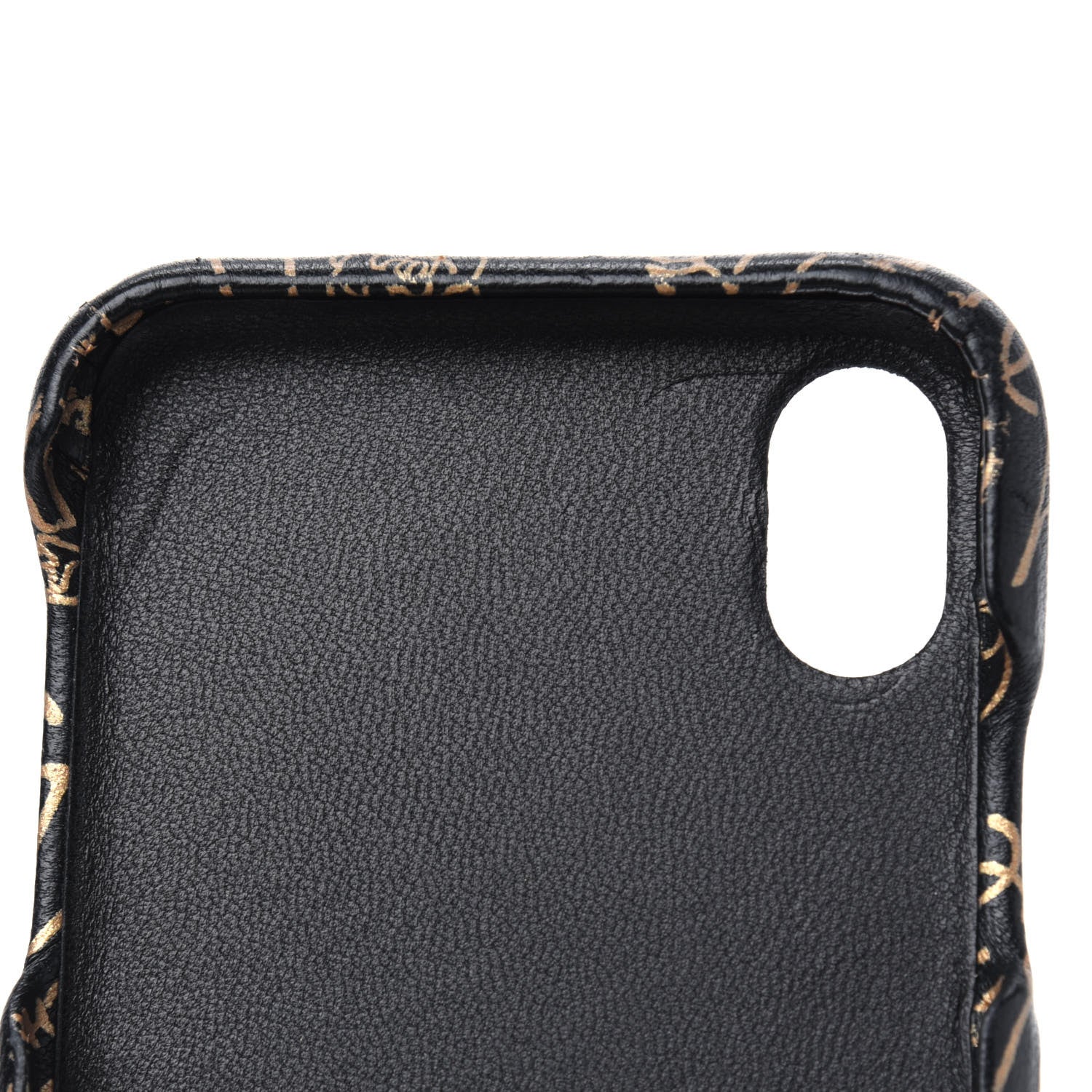 Chanel Lambskin Quilted iPhone XR Coco Tech Egyptian Graffiti Case Black Gold 14 of 15