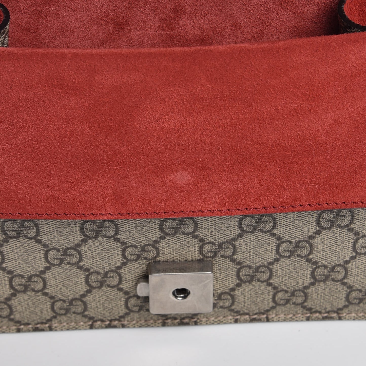 GG Supreme Monogram Mini Dionysus Shoulder Bag Hibiscus Red