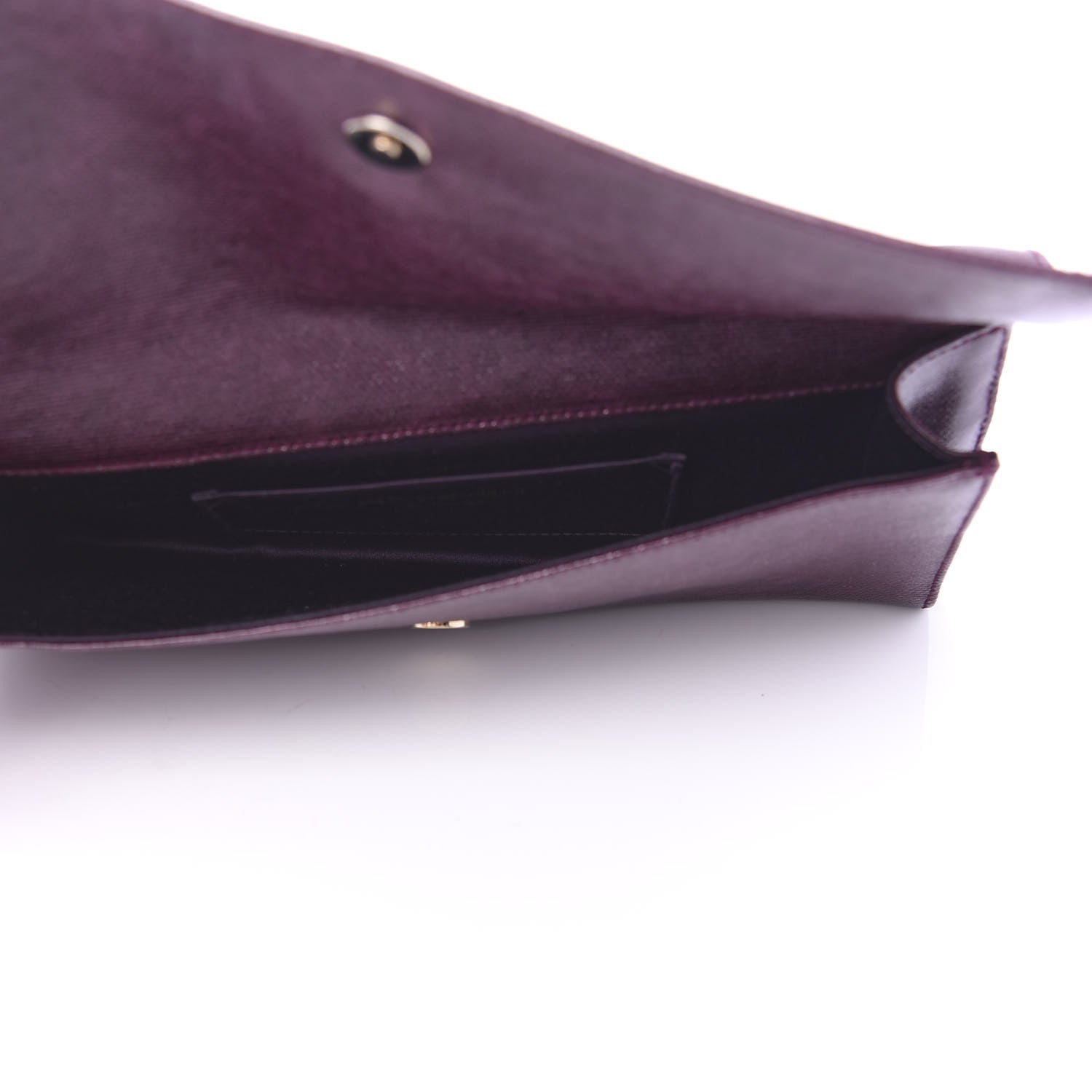 Saint Laurent Coated Linen Monogram Small Belle de Jour Clutch Prune 5 of 9