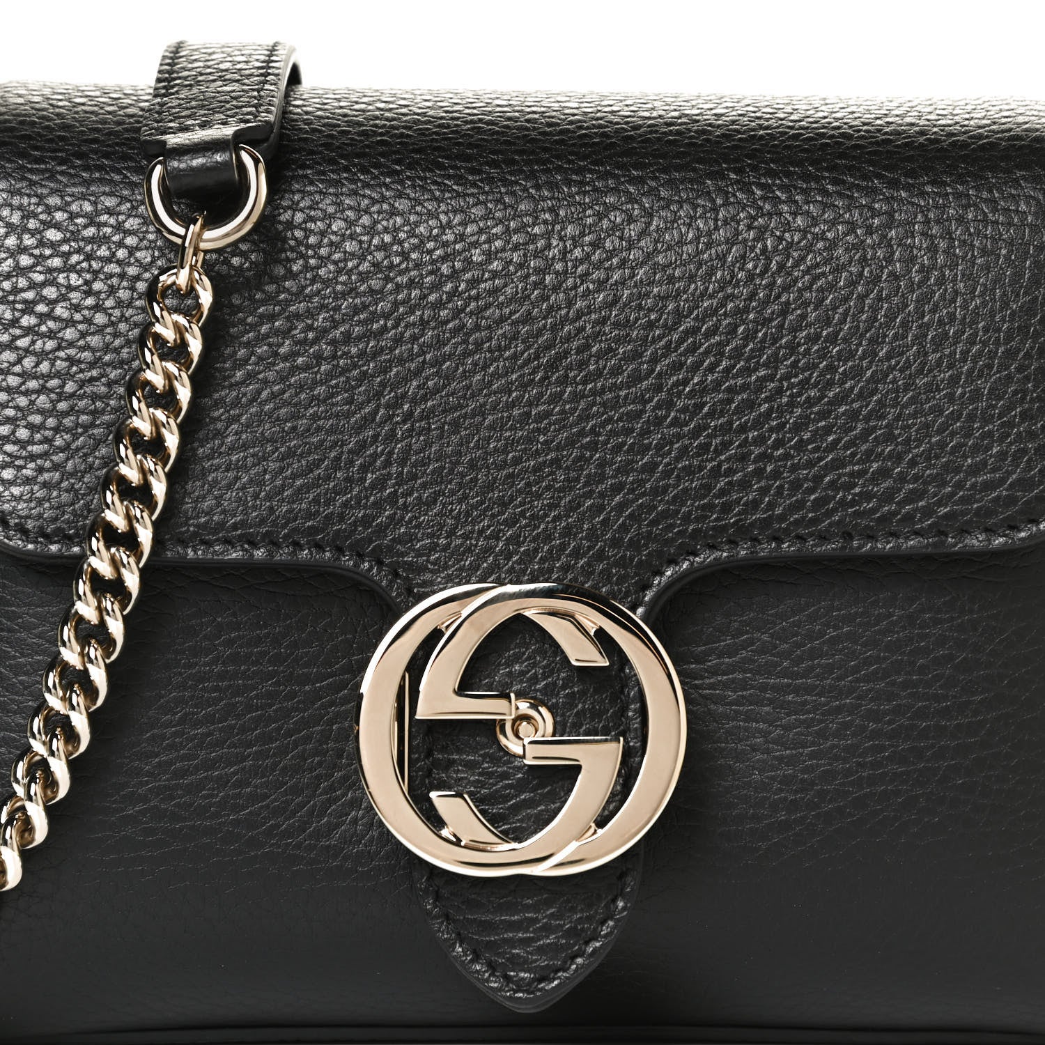 Gucci Dollar Calfskin Interlocking G Crossbody Bag Black 9 of 11