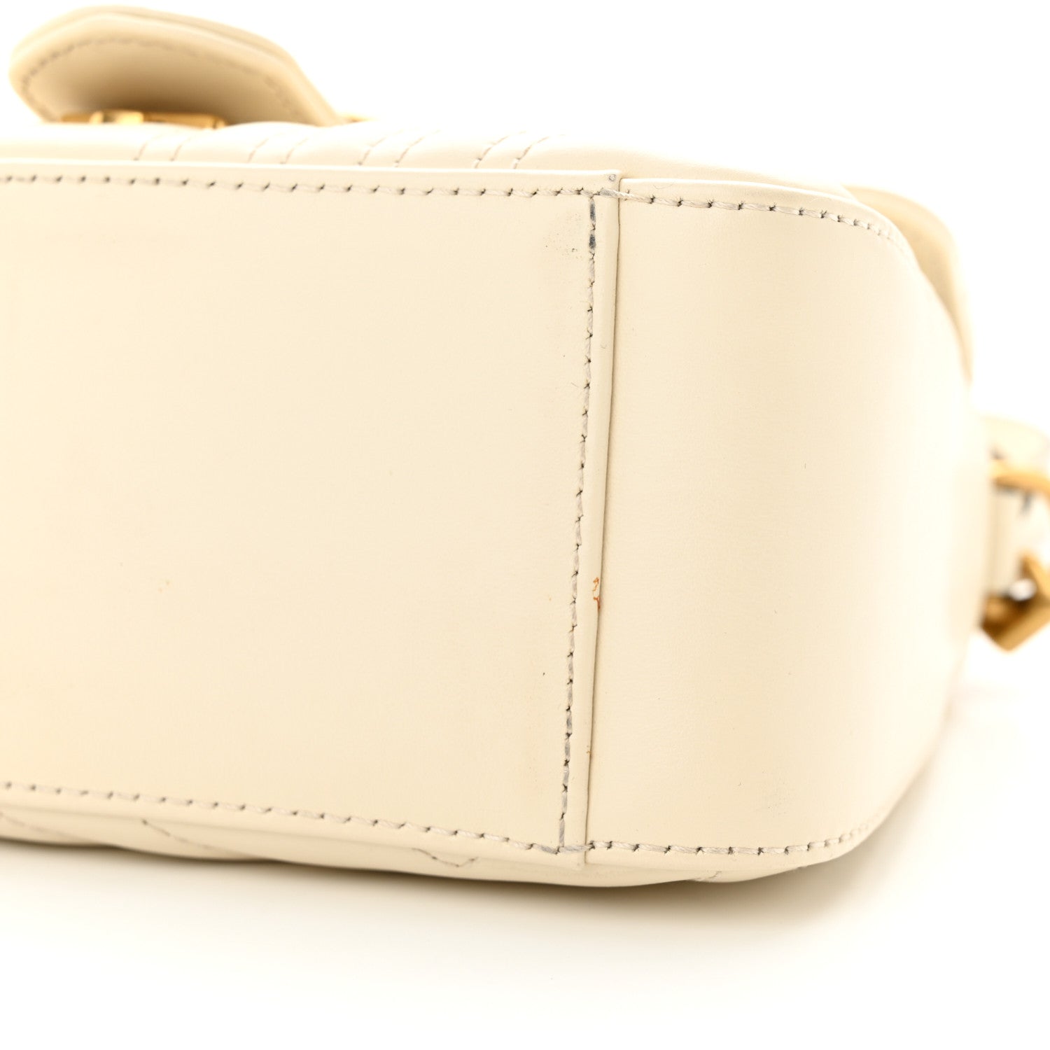 Gucci Calfskin Matelasse Mini GG Marmont Top Handle Shoulder Bag White 10 of 14