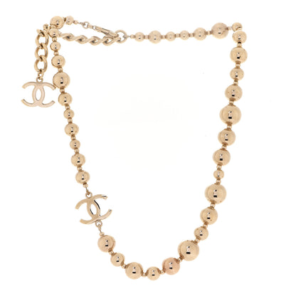 Chanel Metal Bead CC Necklace Gold 3 of 6
