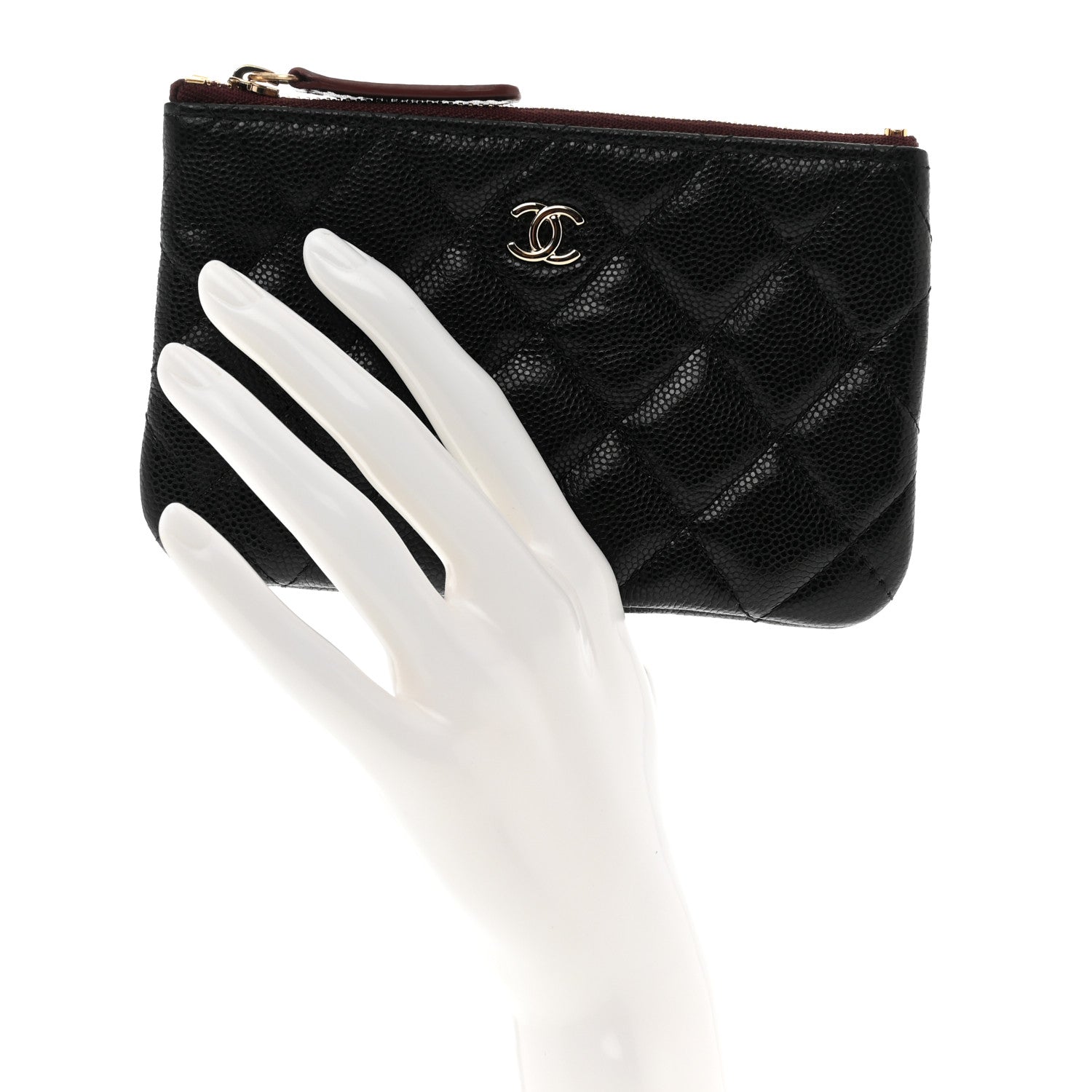Chanel Caviar Quilted Small Cosmetic Case Black 2 of 7